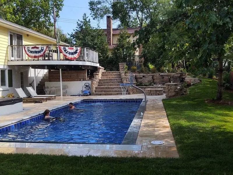 Pool installers job in the Cedar Hills neighborhood of Cedar Rapids